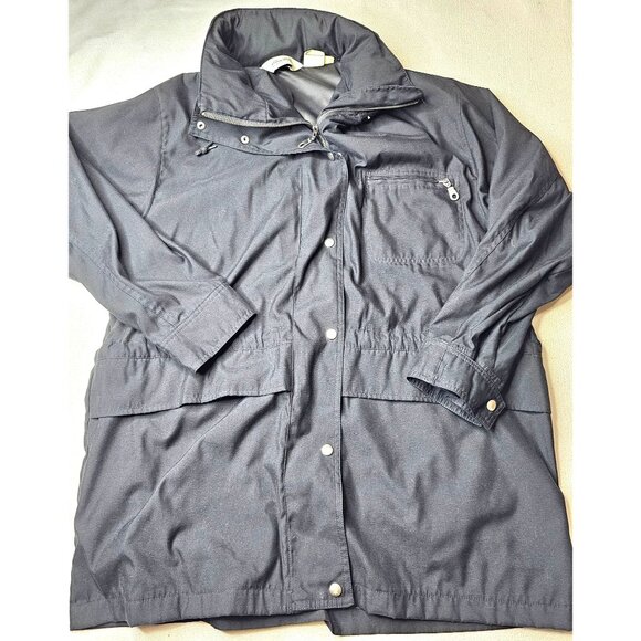 Eddie Bauer Women's Jacket L Black 100% Polyester Full Zip Snap Pockets - Picture 2 of 14